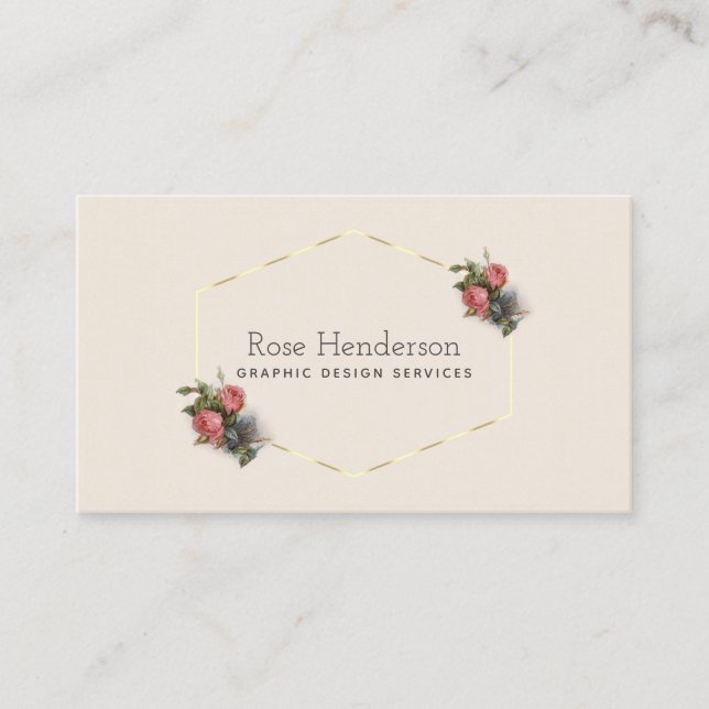 Viktorianisches Vintages Crimson Roses Elegant Visitenkarte (Vorderseite)