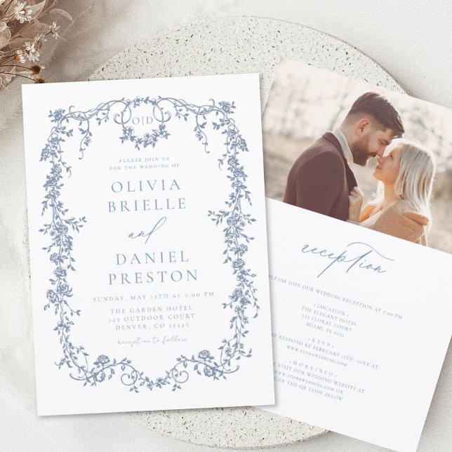 Viktorianisches Vintages französisches Foto auf ei Einladung (Von Creator hochgeladen)