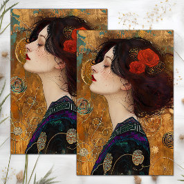 VIKTORIANISCHES VINTAGES LADY DECOUPAGE TISSUPAPIE SEIDENPAPIER