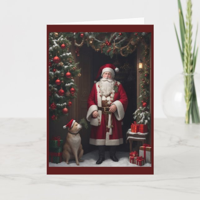 Viktorianisches Vintages Retro-Weihnachten Feiertagskarte (Vorderseite)