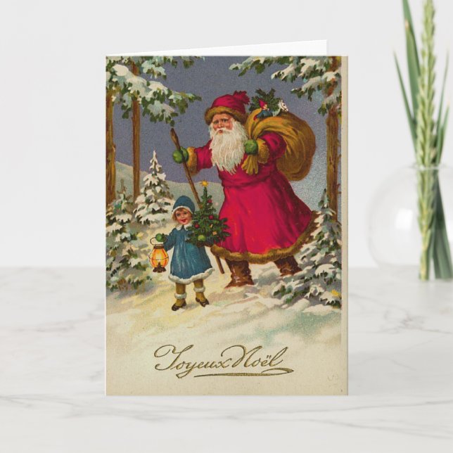 Viktorianisches Vintages Retro-Weihnachten Feiertagskarte (Vorderseite)