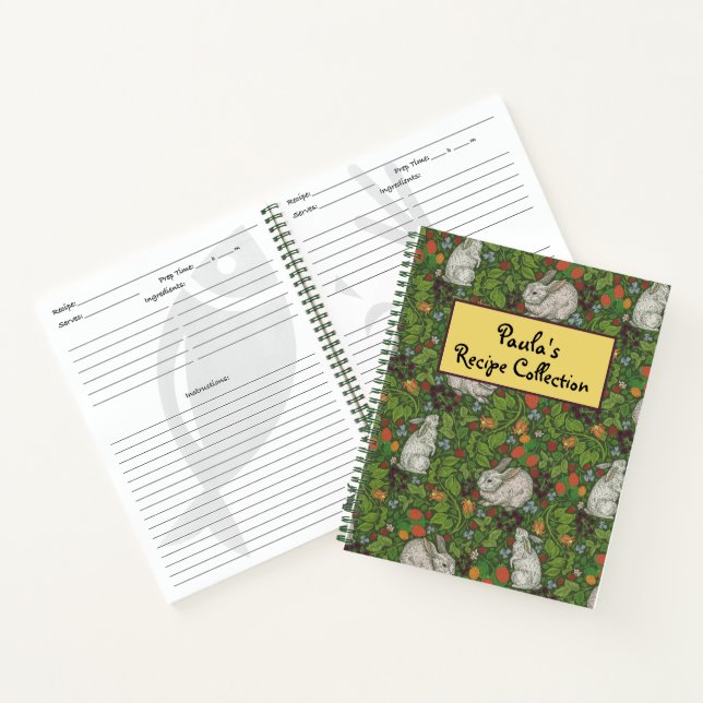 Viktorianisches Vintages Weißes Kaninchen Notizbuch (Innenseite)