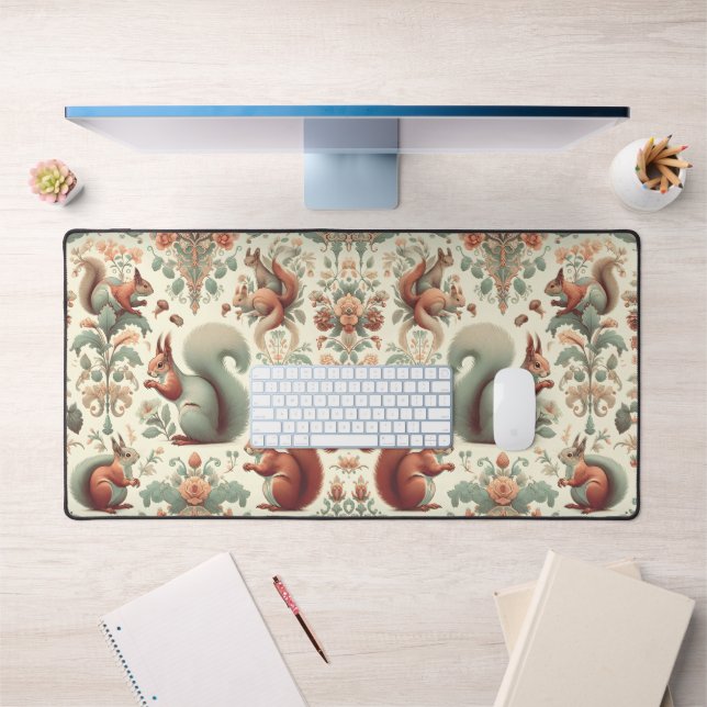 Viktorianisches Wald Eichhörnchen Tapestry Schreibtischunterlage (Büro 1)