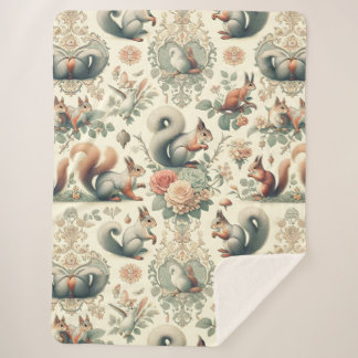 Viktorianisches Wald Eichhörnchen Tapestry Sherpadecke