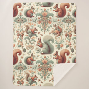 Viktorianisches Wald Eichhörnchen Tapestry Sherpadecke