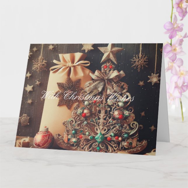 Viktorianisches Weihnachten Karte (Orchidee)