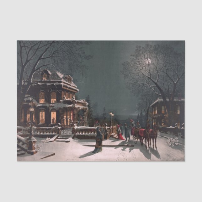 Viktorianisches Weihnachtsabend Seidenpapier (Vorderseite)