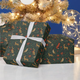 Viktorianisches Weihnachtsblumenmuster Geschenkpapier