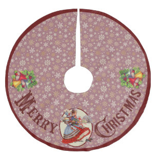 Viktorianisches Weihnachtseinkaufen Violetter Ra Polyester Weihnachtsbaumdecke