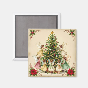 Viktorianisches Weihnachtsfeen-Treffen Magnet