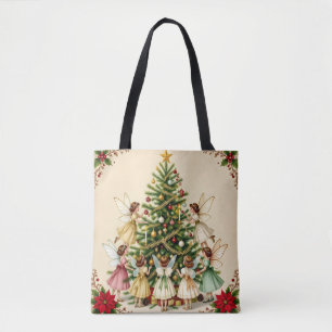Viktorianisches Weihnachtsfeen-Treffen Tasche