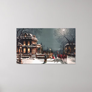 Viktorianisches Weihnachtsfest Party Große Leinwan Leinwanddruck