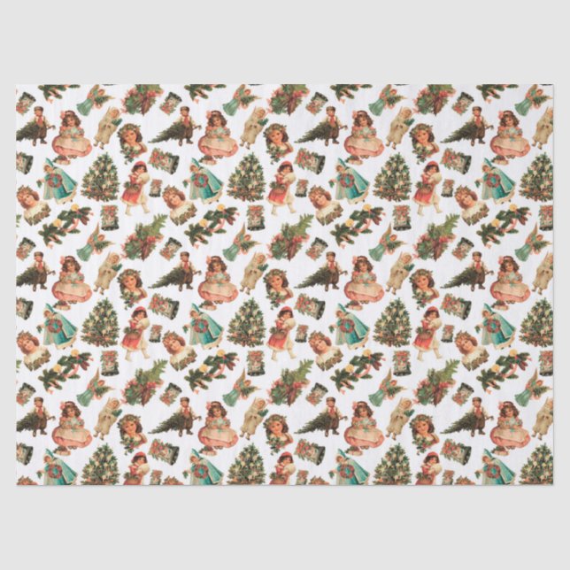 Viktorianisches Weihnachtsseidenpapier Seidenpapier (Vorderseite)