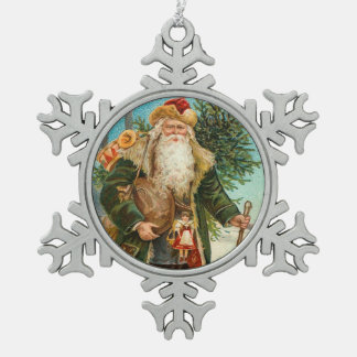 Viktorianisches Weihnachtsspielzeug Schneeflocken Zinn-Ornament