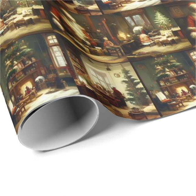 Viktorianisches Weihnachtswrapping-Papier Geschenkpapier (Rolleneckpunkt)