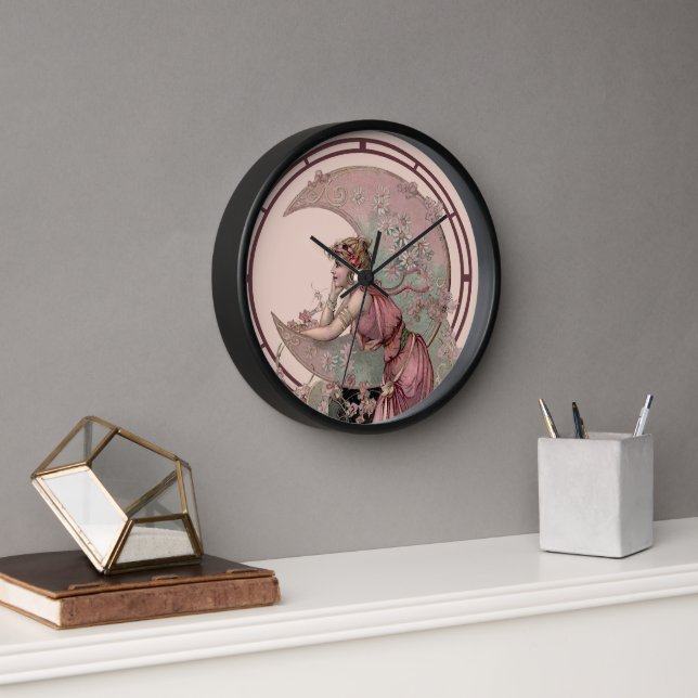 Viktorianisches Zeitalter Jugendstil Frauen und Ha Uhr (Büro)