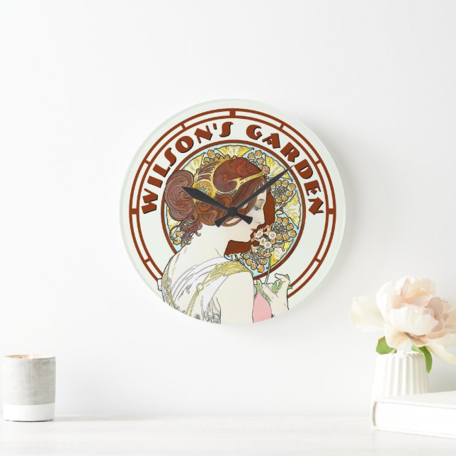 Viktorianisches Zeitalter Jugendstil im Mucha Gard Große Wanduhr (Zuhause)