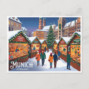 Viktualienmarkt Weihnachtsmarkt München Deutschlan Postkarte