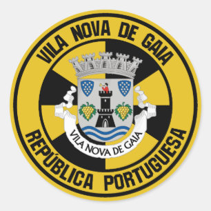Vila Nova de Gaia RundEmblem Runder Aufkleber