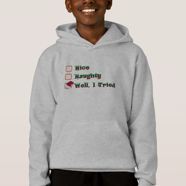 vilain ou gentil j'ai essayé le sweat - shirt à (Devant)