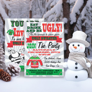 Vilain pull Fête de Noël Invitations