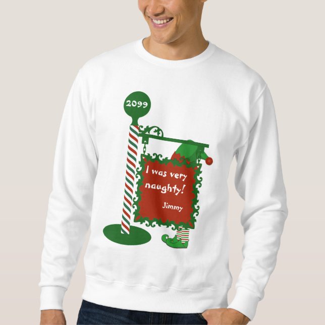 Vilain Sweatshirt de Noël "J'étais très vilain" (Devant)