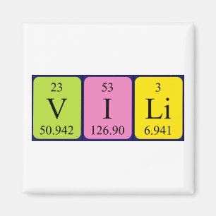 Vili nom de table périodique aimant