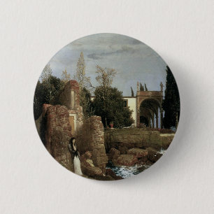 Villa am Meer by Arnold Bocklin, Symbolische Kunst Button