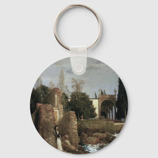 Villa am Meer by Arnold Bocklin, Symbolische Kunst Schlüsselanhänger (Vorderseite)