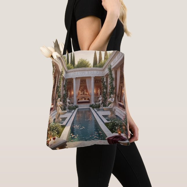 Villa bei Morgengrauen  Tasche (Von Nahem)