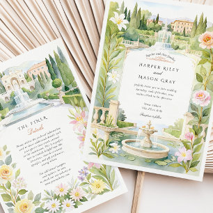 Villa d'Este Italien Hochzeit Einladung