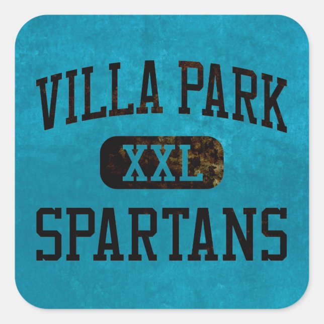 Villa Park Spartans Athletics Quadratischer Aufkleber (Vorderseite)