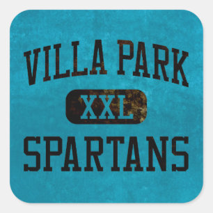 Villa Park Spartans Leichtathletik Quadratischer Aufkleber