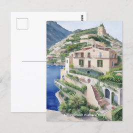 Villa Treville Positano Italien Exklusive Kunst Postkarte
