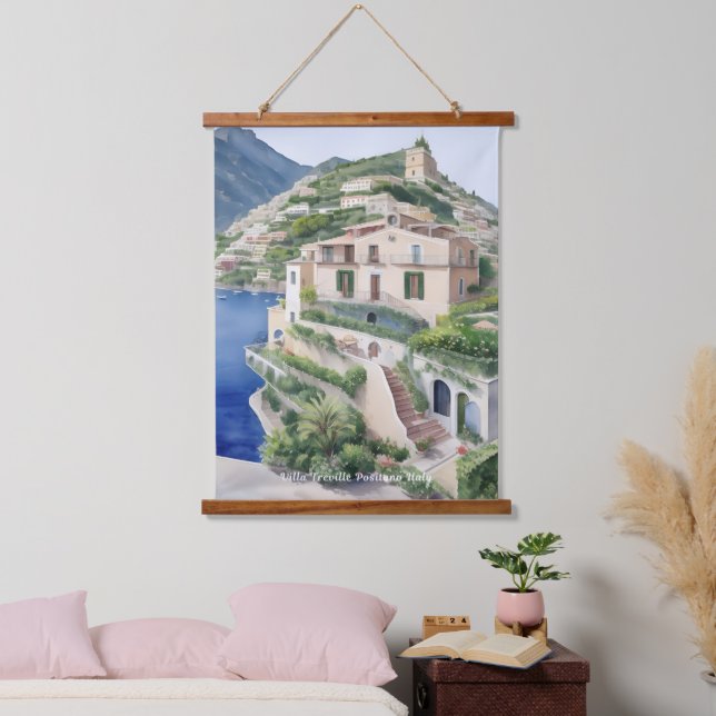Villa Treville Positano Italien Exklusive Kunst Wandteppich Mit Holzrahmen (Schlafzimmer)