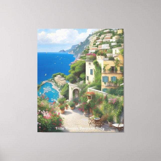 Villa Treville Positano Italien Leinwanddruck (Vorderseite)