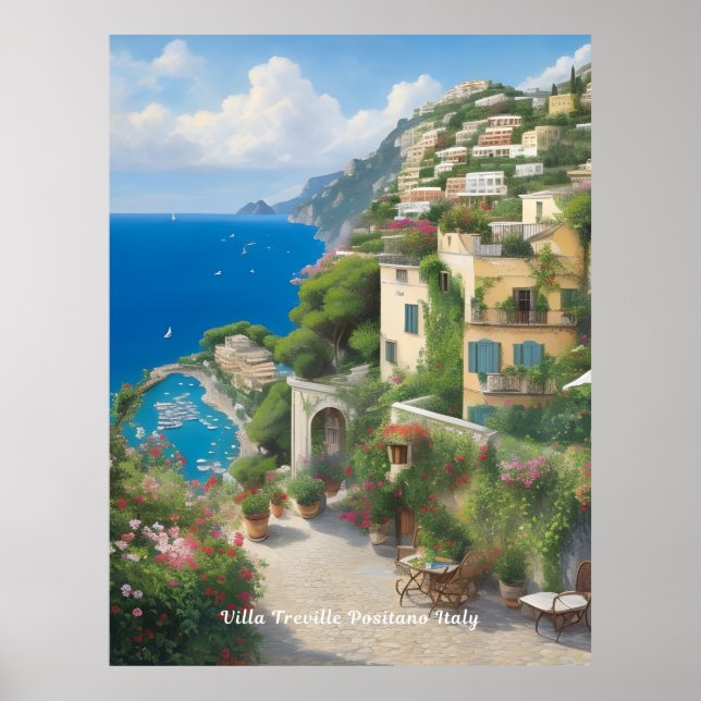 Villa Treville Positano Italien Poster (Vorne)
