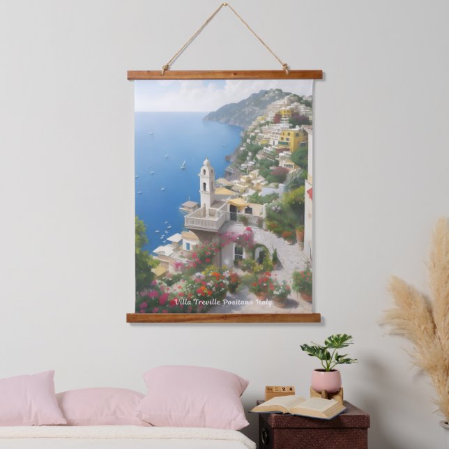 Villa Treville Positano Italien Wandteppich Mit Holzrahmen (Schlafzimmer)