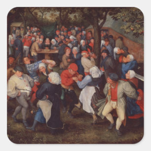 Village Dance Quadratischer Aufkleber