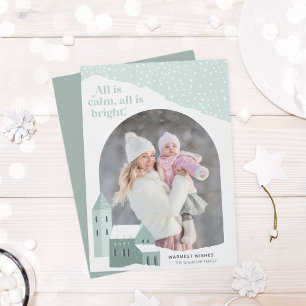 Village de neige   Carte de vacances photo