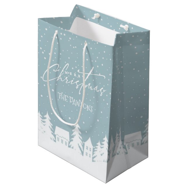 Village de Noël Sac cadeau de vacances pour neige (Devant Angle)