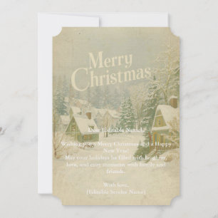 Village d'hiver cosy Carte de Noël - 5x7