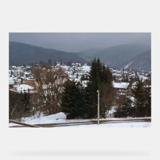 Village d'hiver panoramique - Paysage rural Rouman