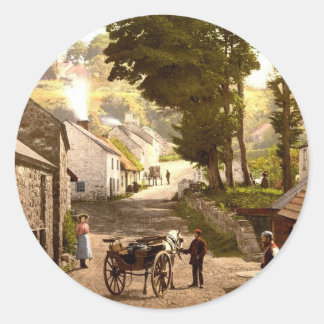 Village Glencoe_Irland Runder Aufkleber