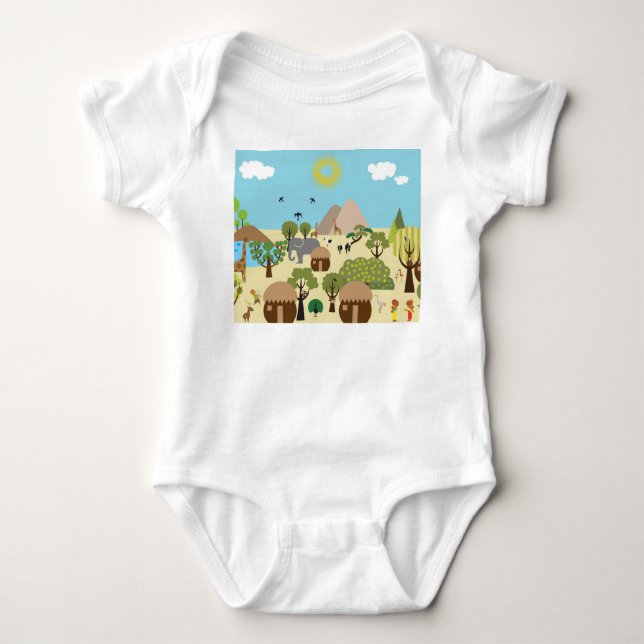 Village in Africa Baby Strampler (Vorderseite)