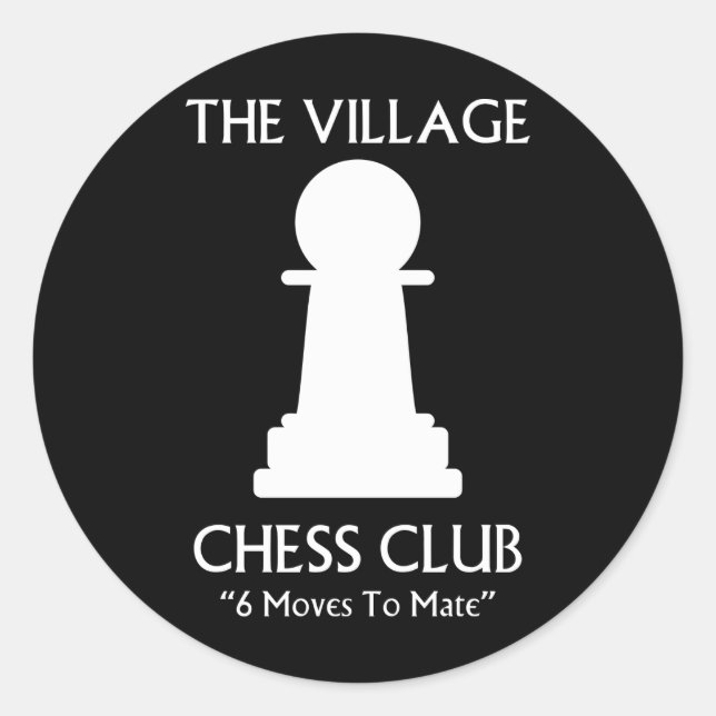 Village Schach Club Runder Aufkleber (Vorderseite)
