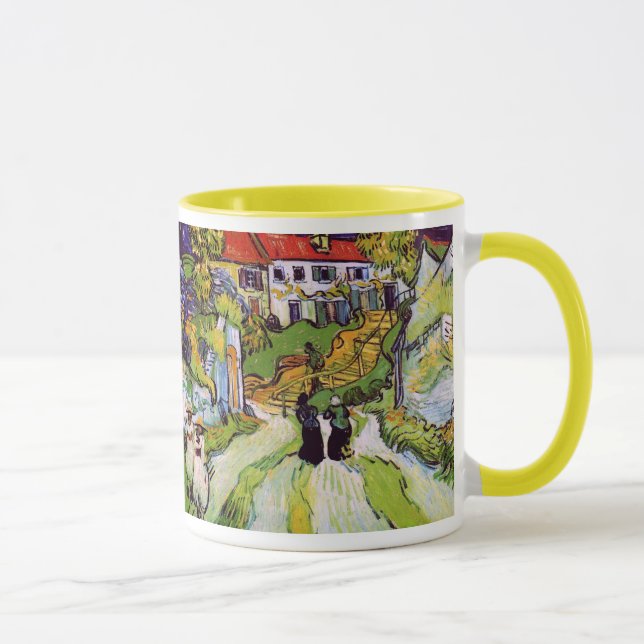 Village Street Auvers Steps Figures Van Gogh Fine Tasse (Rechts)