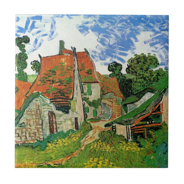 Village Street by Vincent van Gogh Fliese (Vorderseite)