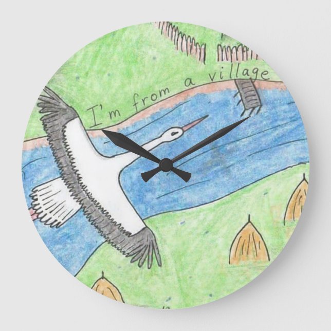 Village Vibes Große Wanduhr (Vorderseite)