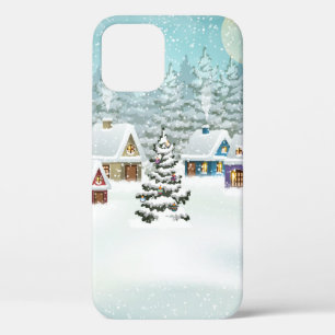 Village Winterlandschaft mit schneebedeckten Häus Case-Mate iPhone Hülle